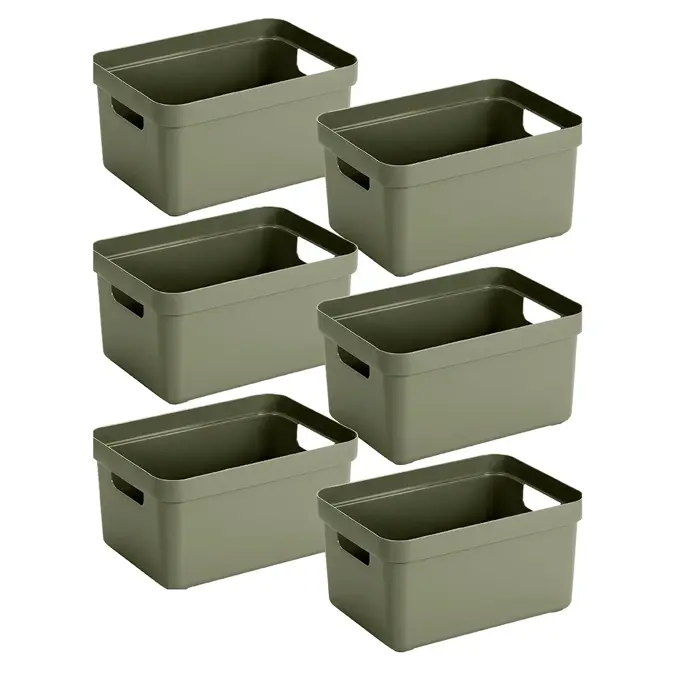 Sigma home - Opbergbox - 13L groen - 6-delig
