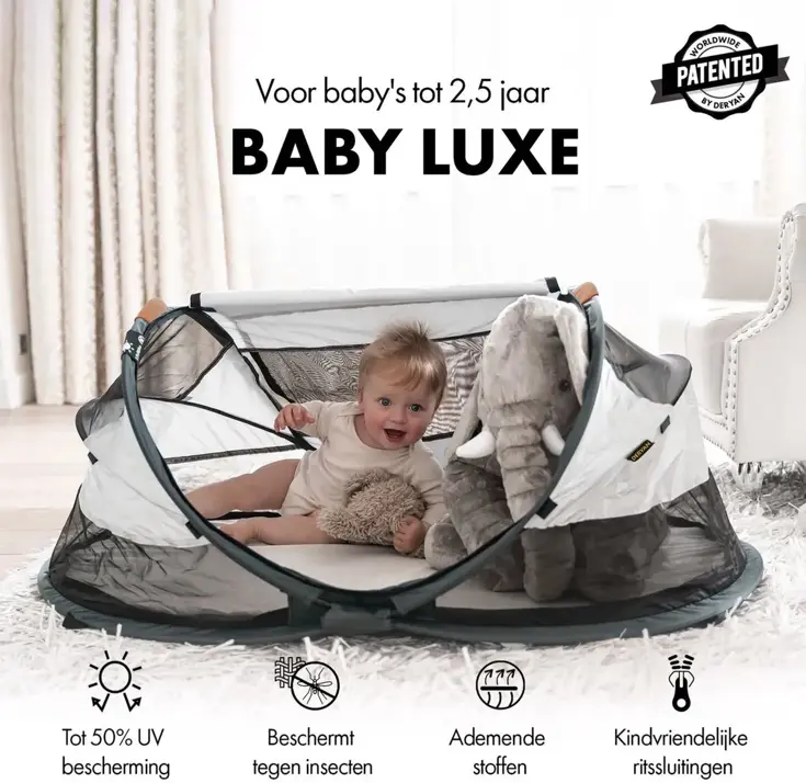 Baby luxe campingbedje - Zelfopblaasbare matras