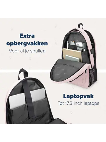 Rugtas – 36L – 17,3Inch – Roze