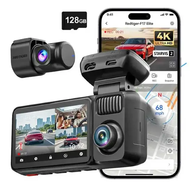 F17 Elite 3CH 4K Wifi GPS 128gb dashcam