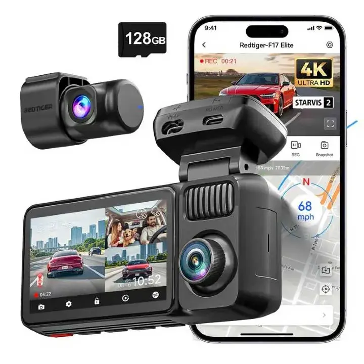 F17 Elite 3CH 4K Wifi GPS 128gb dashcam