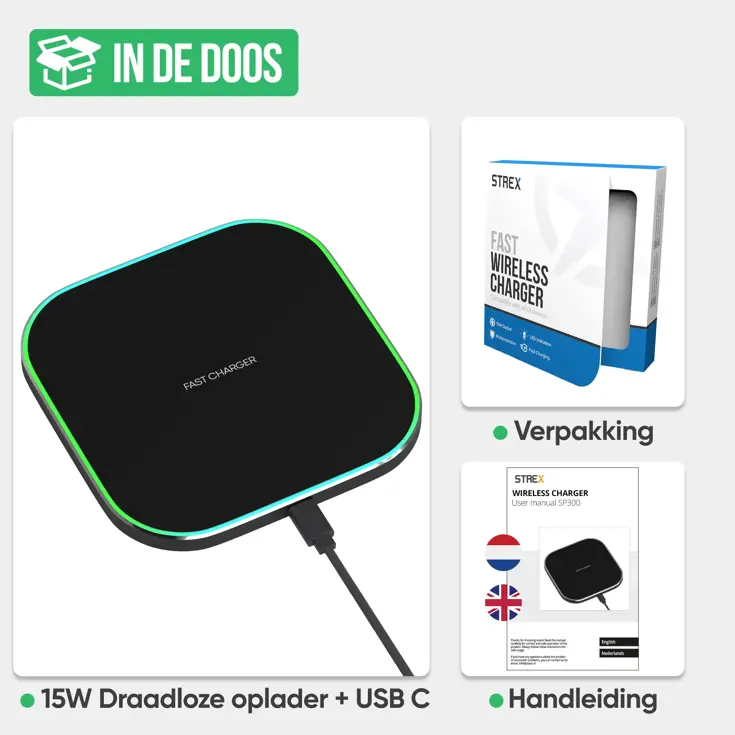 Draadloze Oplader - Zwart