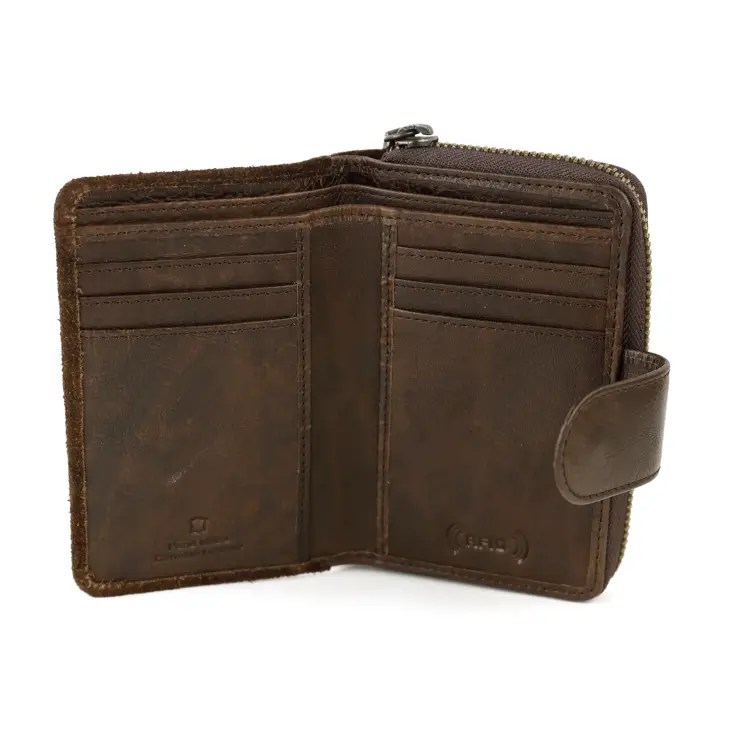 Loet - Suede ritsportemonne - 6 pasjes