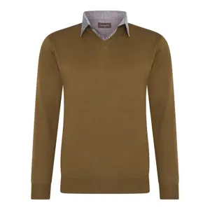 Heren Mock Pullover Cappuccino Italia