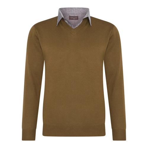 Heren Mock Pullover Cappuccino Italia