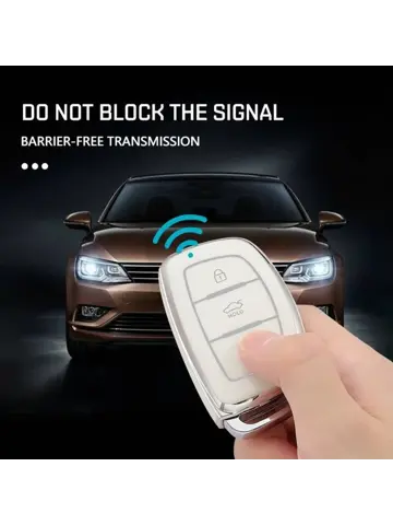 TPU Sleutelhoesje voor Hyundai zwart,zilver A3A