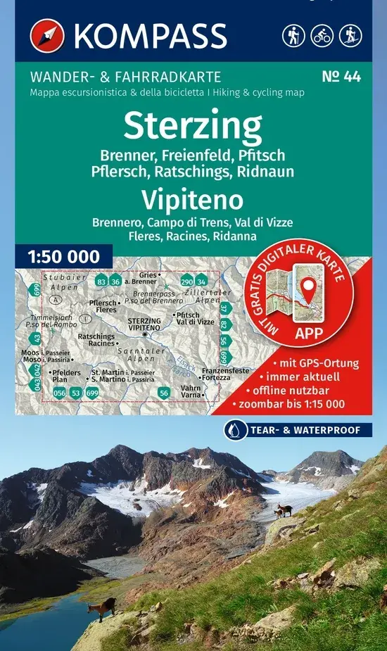 Wandelkaart WK44 Sterzing - Vipiteno