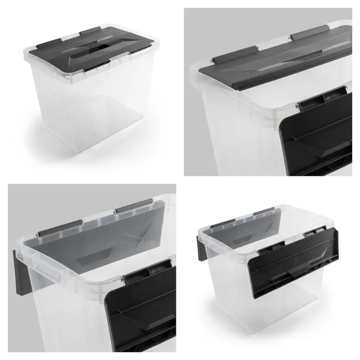 Onyx opbergbox transparant 15L- 3 delig