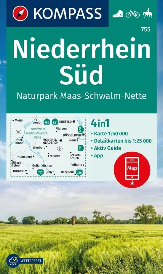 Wandelkaart WK755 Niederrhein Süd