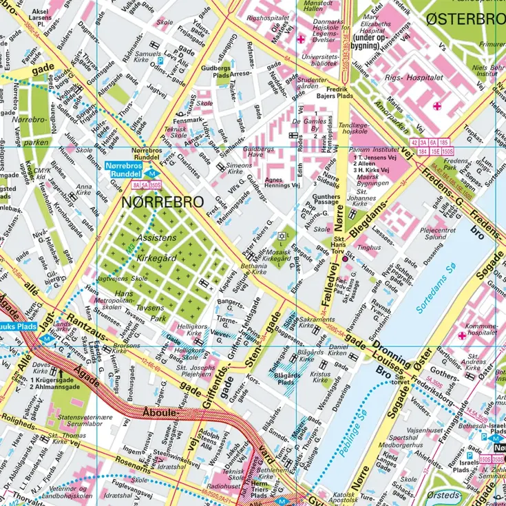Stadsplattegrond City Map Kopenhagen 1:15.000