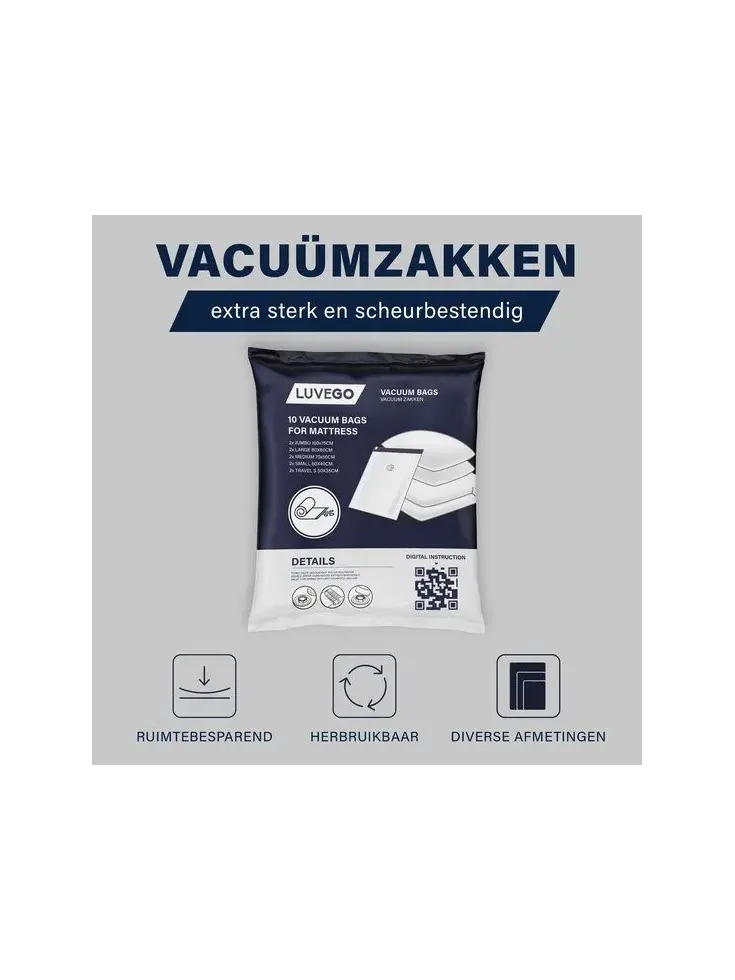 Luvego - Vacuümzakken voor Kleding - 10-Pack