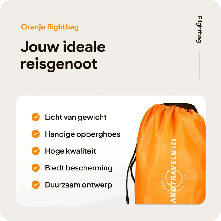 Flightbag vliegtuighoes TSA slot 60–90L – Oranje