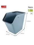Sigma home - Prullenbak met deksel - 40L