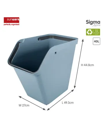 Sigma home - Prullenbak met deksel - 40L