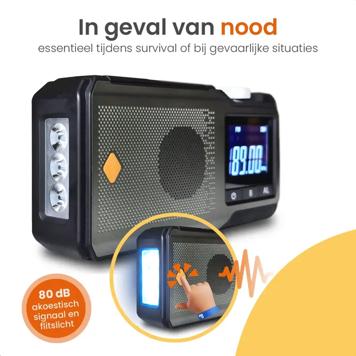 Noodradio - Solar Powerbank 10000mAh - Bluetooth