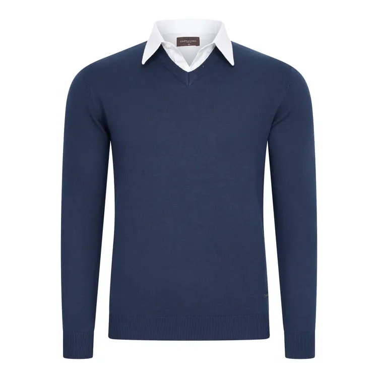 Heren Mock Pullover Cappuccino Italia