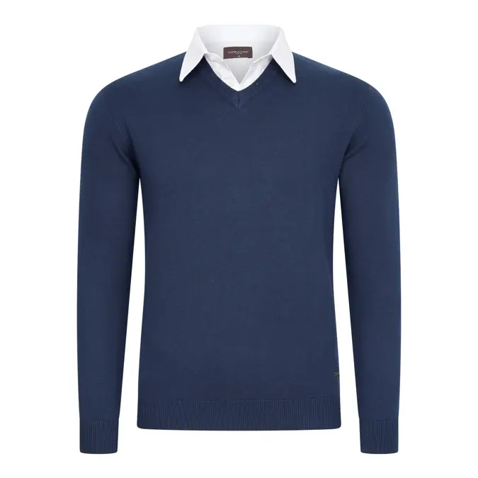 Heren Mock Pullover Cappuccino Italia
