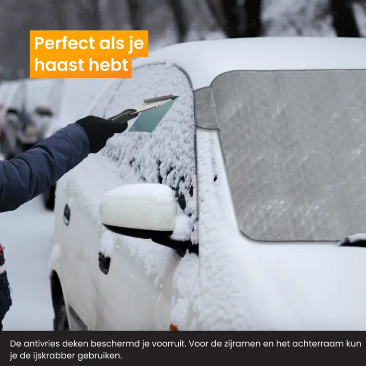 Ijskrabber met antivries deken