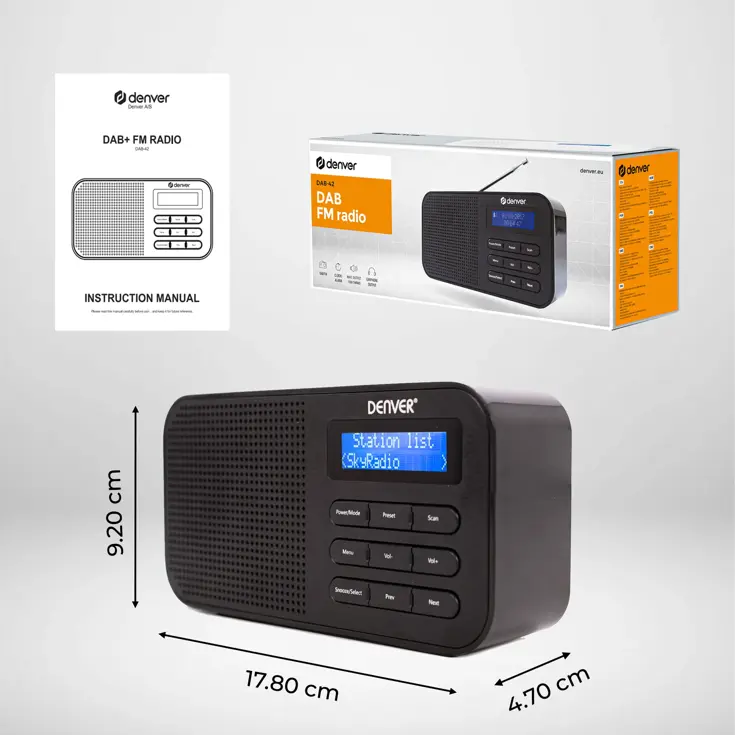 DAB+/FM Radio Alarmfunctie Werkt op AA-batterijen