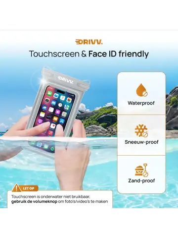 Drivv. Waterdicht Telefoonhoesje - 6.8" Grijs