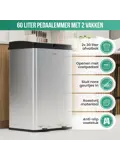 Avalo Prullenbak 2x30L - RVS