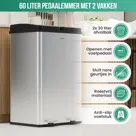 Avalo Prullenbak 2x30L - RVS
