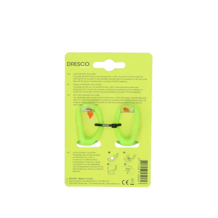 Lime LED verlichtingsset voor- en achterlicht