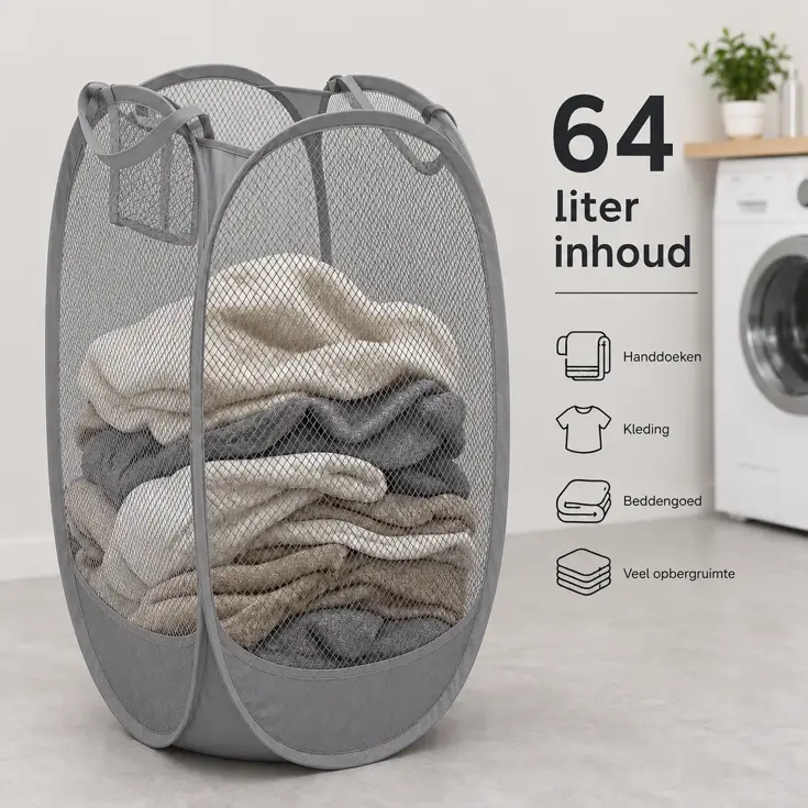 Opvouwbare Wasmand 64 Liter - Opbergmand