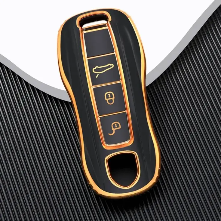 TPU Sleutelhoesje voor Porsche goud B3