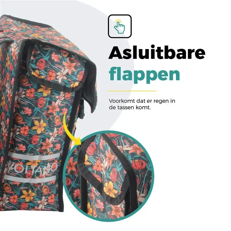 Voltano Dubbele Fietstas Floral Elegance
