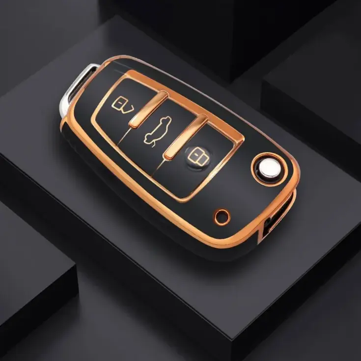 TPU Sleutelhoesje voor Audi goud C3