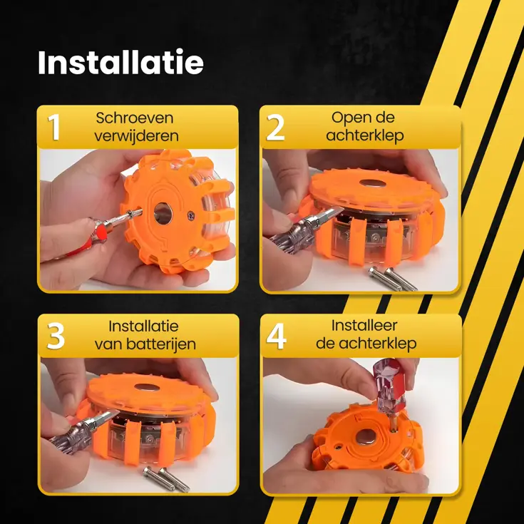 Oranje LED waarschuwingslamp 1 stuks
