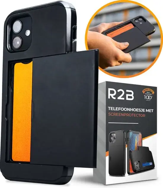 R2B iPhone 12+Pro Hoesje met pasjeshouder