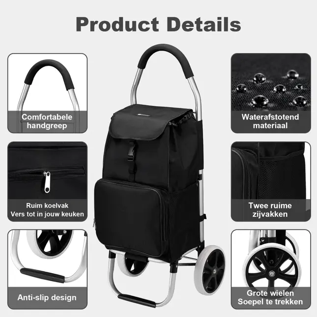 45L boodschappentrolley met koelvak