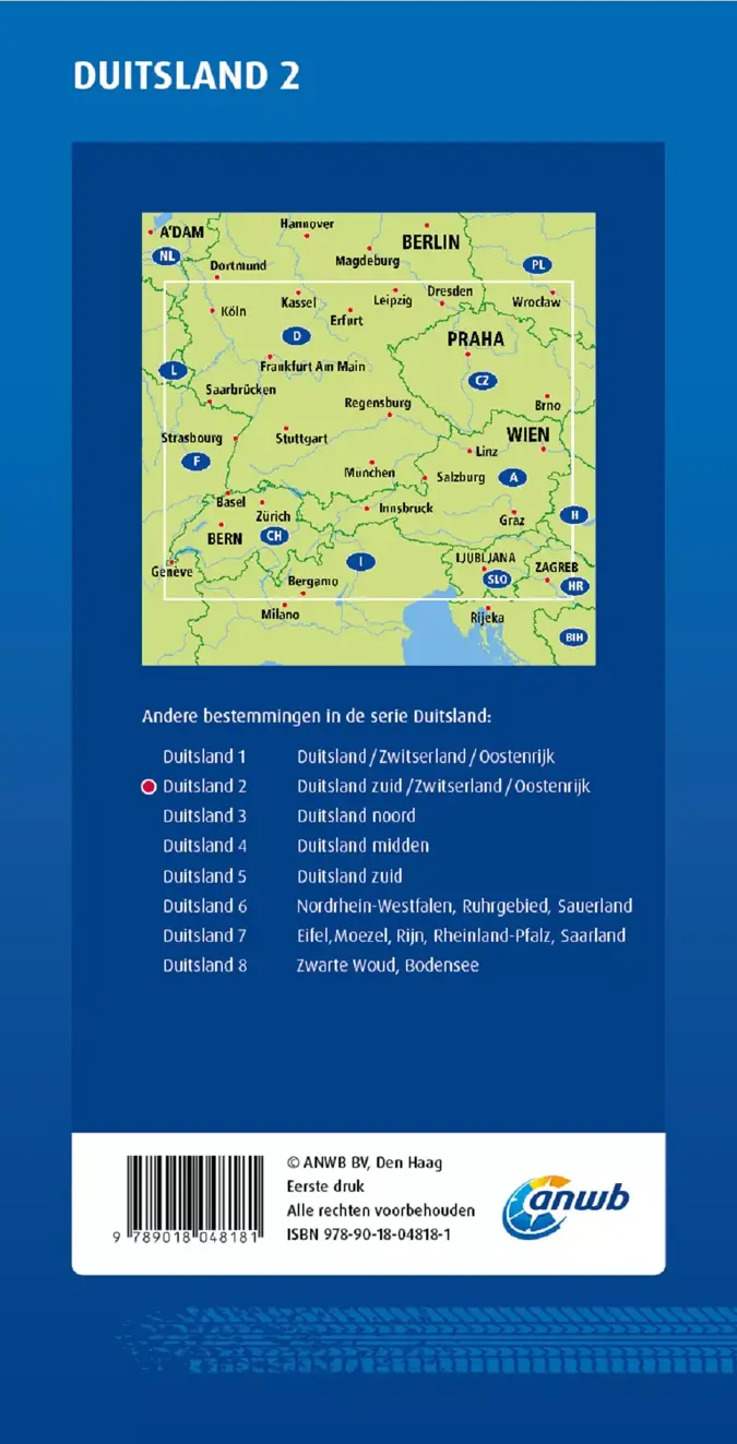 ANWB Wegenkaart Duitsland Zuid, Zwitserland en Oostenrijk