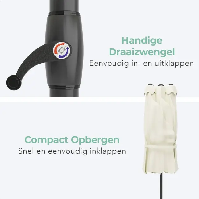 LifeGoods Dubbele Parasol – 270x460cm