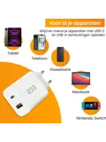Krachtige 20W USB A & USB C Adapter Wit