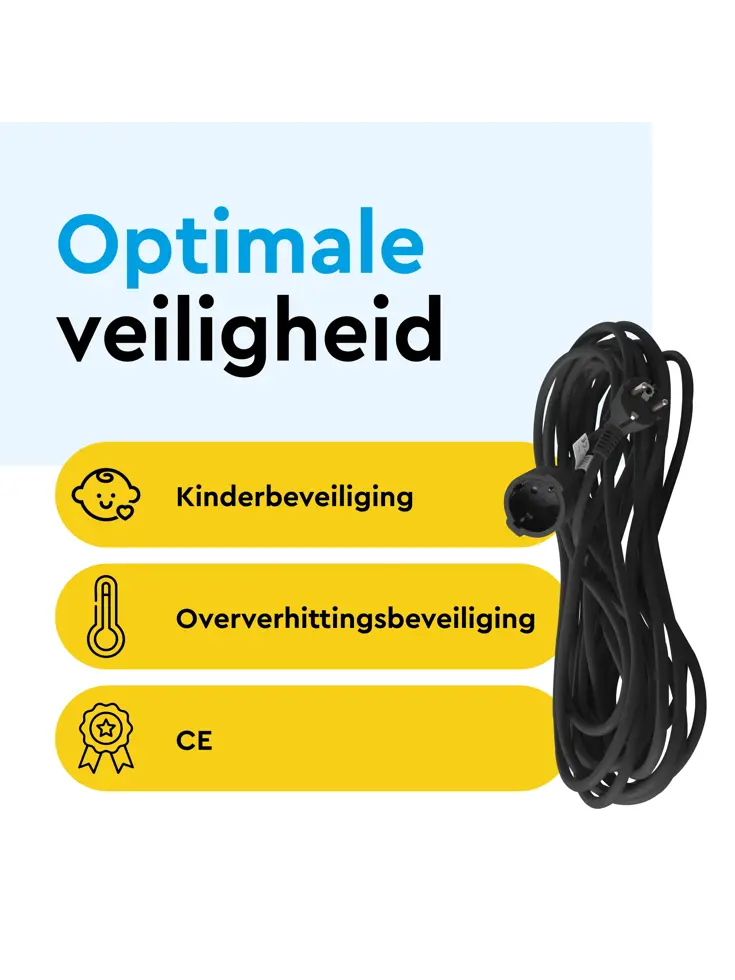 Verlengsnoer 30 m met randaarde voor binnen