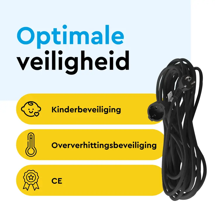 Verlengsnoer 10 m met randaarde voor binnen