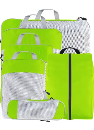 Compressie Packing Cubes – 6 stuks – Groen