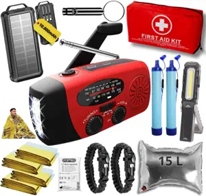 Noodpakket L met Powerbank-Noodradio-Waterfilter