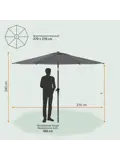 Parasol – 270 cm – Donkergrijs