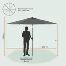 Parasol – 270 cm – Donkergrijs