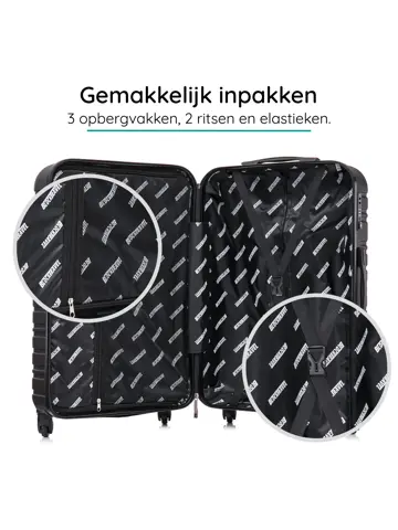 Reiskoffer M ABS 74L met TSA-slot en 360° wielen