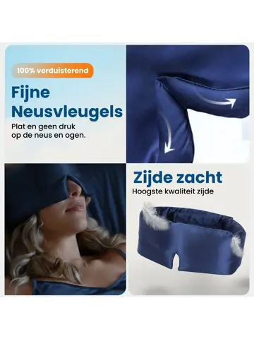 Zijden Slaapmasker - Donkerblauw - PurelyGoods