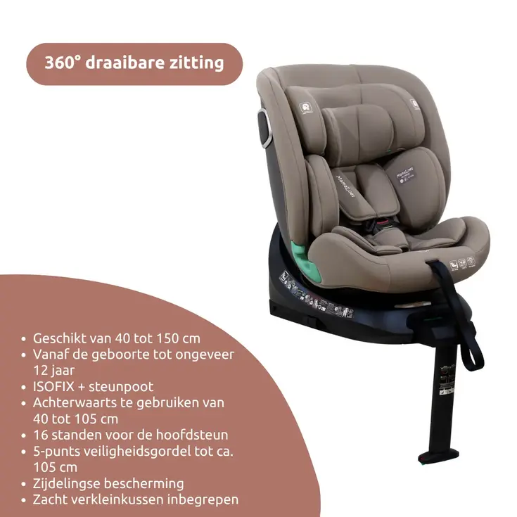 Demian 40-150 cm 360° i-Size Autostoel