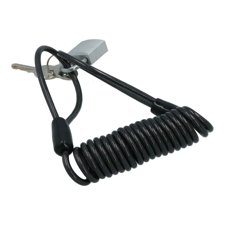 Spiraalslot 150 cm, 4 mm diameter, 2 sleutels