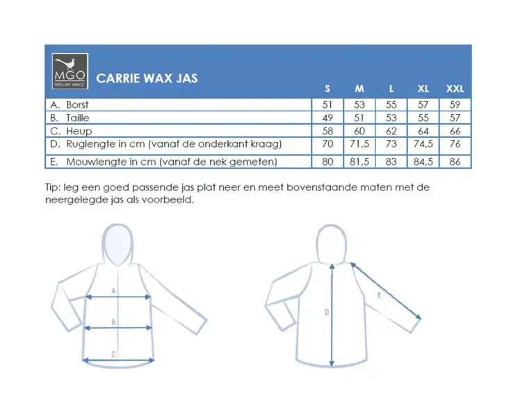Carrie - Dames waxjas
