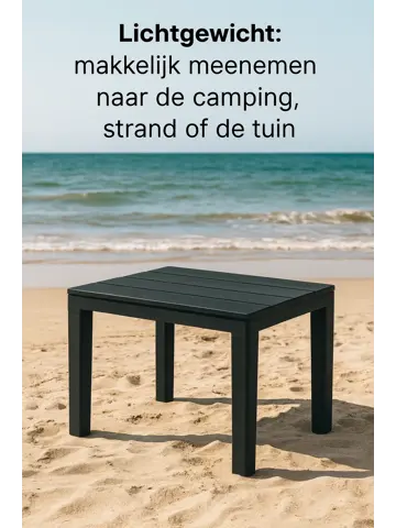 Bijzettafel Zwart - Tuintafeltje 60x39x45 cm