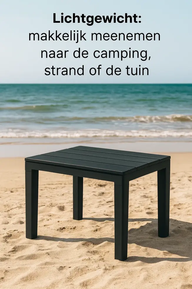 Bijzettafel Zwart - Tuintafeltje 60x39x45 cm